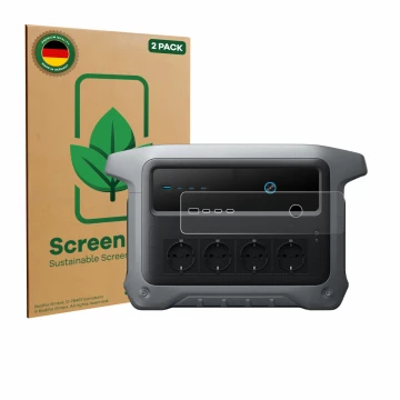 Face avant d’un emballage produit avec le logo de la marque ScreenLeaf. À côté, l’appareil Anker SOLIX C1000 Gen 2 est représe