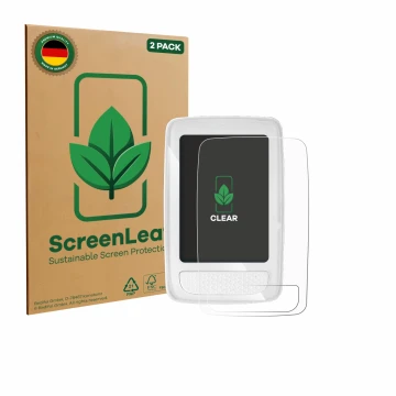 Face avant d’un emballage produit avec le logo de la marque ScreenLeaf. À côté, l’appareil Giant Axact 14W est représenté avec