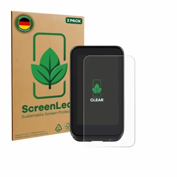 Face avant d’un emballage produit avec le logo de la marque ScreenLeaf. À côté, l’appareil igpsport BiNavi Air est représenté 