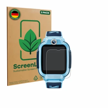 Face avant d’un emballage produit avec le logo de la marque ScreenLeaf. À côté, l’appareil Imoo Watch Phone Z3 est représenté 