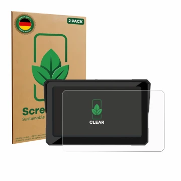 Face avant d’un emballage produit avec le logo de la marque ScreenLeaf. À côté, l’appareil Carpuride W702 Plus 7