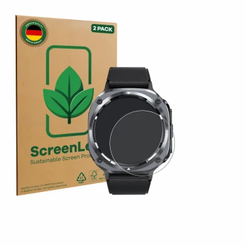 Face avant d’un emballage produit avec le logo de la marque ScreenLeaf. À côté, l’appareil TIMU S90+ 1.48