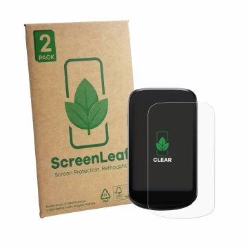 Face avant d’un emballage produit avec le logo de la marque ScreenLeaf. À côté, l’appareil iGPSPORT BSC500 est représenté avec