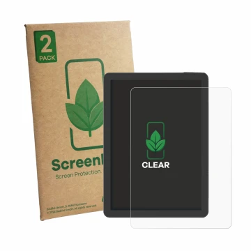 Face avant d’un emballage produit avec le logo de la marque ScreenLeaf. À côté, l’appareil Bigme B6 Pro est représenté avec la