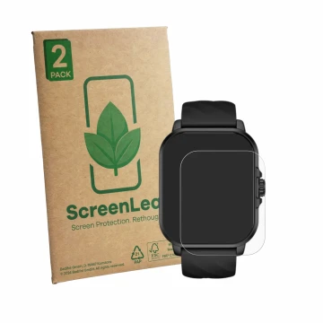 Face avant d’un emballage produit avec le logo de la marque ScreenLeaf. À côté, l’appareil Black Shark GT3 Neo est représenté 