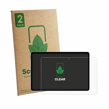 Face avant d’un emballage produit avec le logo de la marque ScreenLeaf. À côté, l’appareil Teclast P35 est représenté avec la 