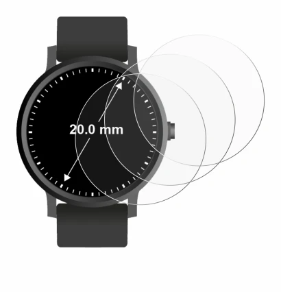 Image de l'appareil Montres (Circulaire, ø: 20 mm) avec une grande variété de protections d'écran.