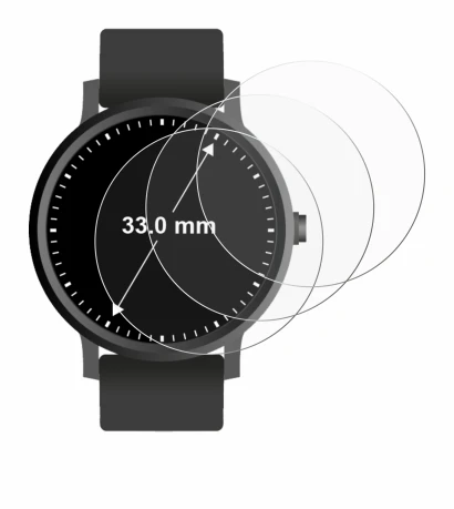 Image de l'appareil Montres (Circulaire, ø: 33 mm) avec une grande variété de protections d'écran.