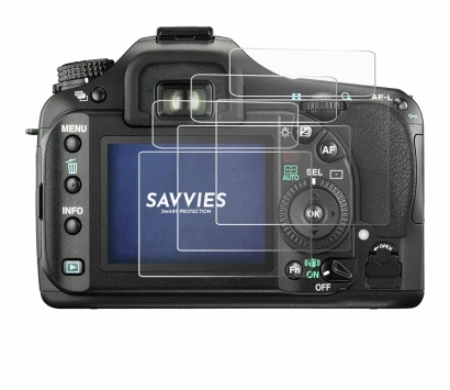 Image de l'appareil Pentax K20D avec une grande variété de protections d'écran.