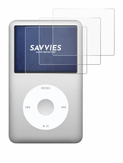 Image de l'appareil Apple iPod classic 160 GB (7ème Gen.) avec une grande variété de protections d'écran.