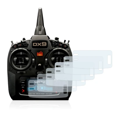 Image de l'appareil Spektrum DX9 avec une grande variété de protections d'écran.