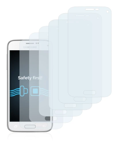 Image de l'appareil Samsung Galaxy S5 Mini SM-G800 avec une grande variété de protections d'écran.