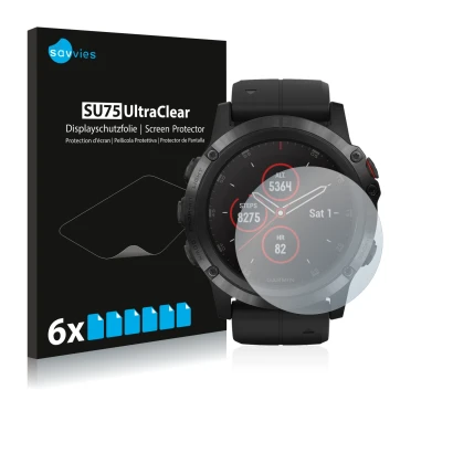 Face avant d’un emballage produit avec le logo de la marque Savvies. À côté, l’appareil Suunto Ambit3 Peak Black est représent