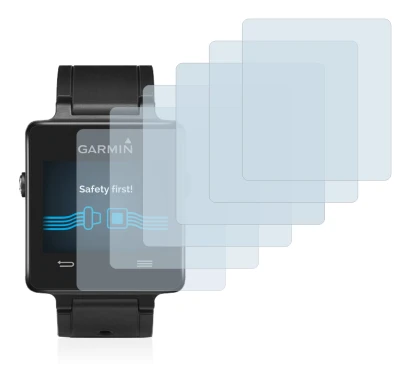Image de l'appareil Garmin vivoactive avec une grande variété de protections d'écran.