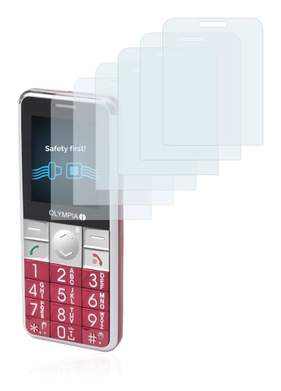 Image de l'appareil Olympia Viva Plus avec une grande variété de protections d'écran.