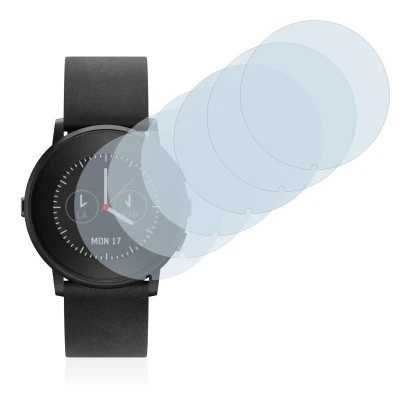 Image de l'appareil Pebble Time Round avec une grande variété de protections d'écran.
