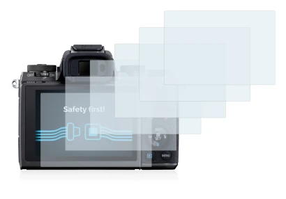 Image de l'appareil Canon EOS M5 avec une grande variété de protections d'écran.