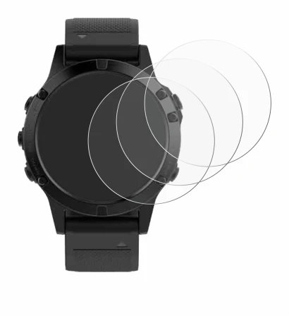 Image de l'appareil Garmin Fenix 5 (47 mm) avec une grande variété de protections d'écran.