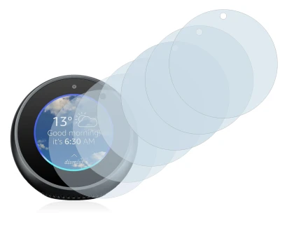 Image de l'appareil Amazon Echo Spot avec une grande variété de protections d'écran.