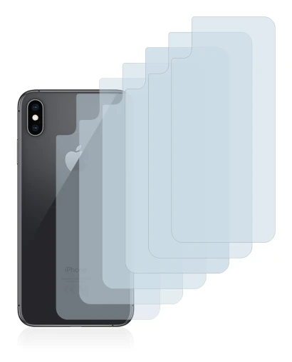 Image de l'appareil Apple iPhone Xs Max (Le dos) avec une grande variété de protections d'écran.