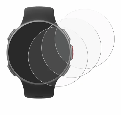 Image de l'appareil Polar Vantage V avec une grande variété de protections d'écran.