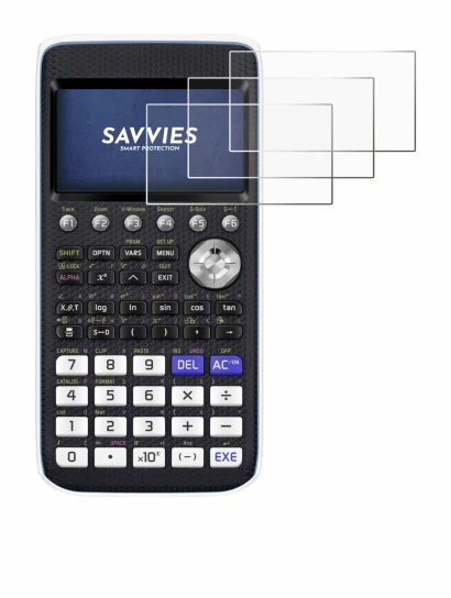 Image de l'appareil Casio FX-CG50 avec une grande variété de protections d'écran.