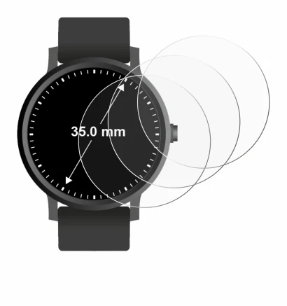 Image de l'appareil Circulaire Displays (ø: 35 mm) avec une grande variété de protections d'écran.