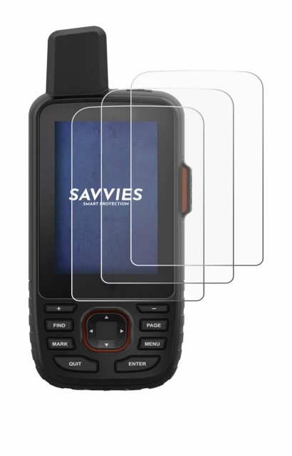 Image de l'appareil Garmin GPSMAP 66i avec une grande variété de protections d'écran.