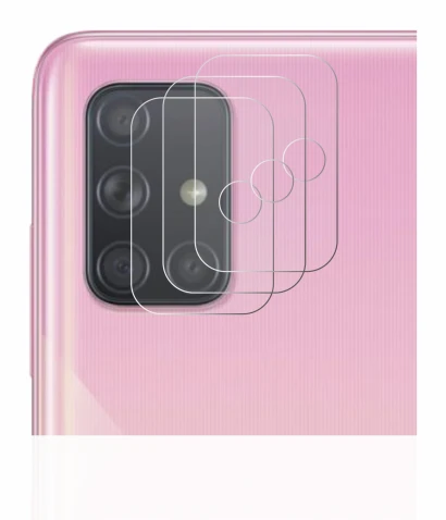Image de l'appareil Samsung Galaxy A51 (Caméra UNIQUEMENT) avec une grande variété de protections d'écran.