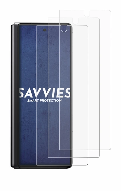 Image de l'appareil Samsung Galaxy Z Fold 2 5G avec une grande variété de protections d'écran.