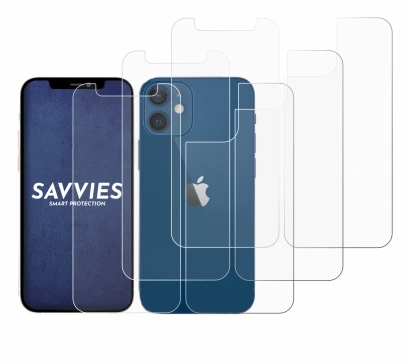 Image de l'appareil Apple iPhone 12 mini (Avant+Arrière) avec une grande variété de protections d'écran.