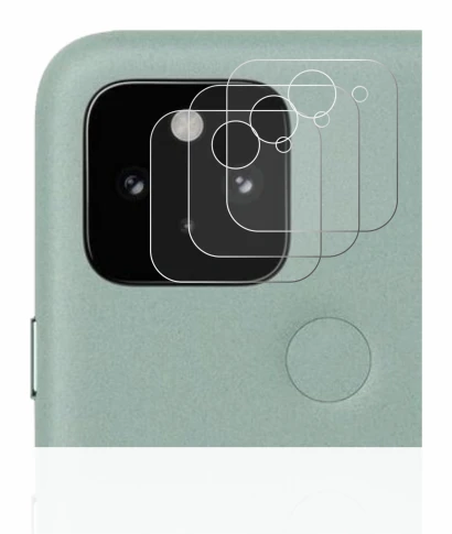 Image de l'appareil Google Pixel 5 (Caméra UNIQUEMENT) avec une grande variété de protections d'écran.