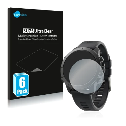 Face avant d’un emballage produit avec le logo de la marque Savvies. À côté, l’appareil Wahoo Elemnt Rival est représenté avec