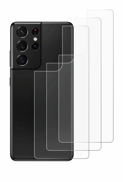 Image de l'appareil Samsung Galaxy S21 Ultra 5G (Arrière) avec une grande variété de protections d'écran.