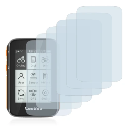Image de l'appareil CooSpo BC200 avec une grande variété de protections d'écran.