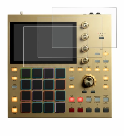 Image de l'appareil Akai MPC One avec une grande variété de protections d'écran.