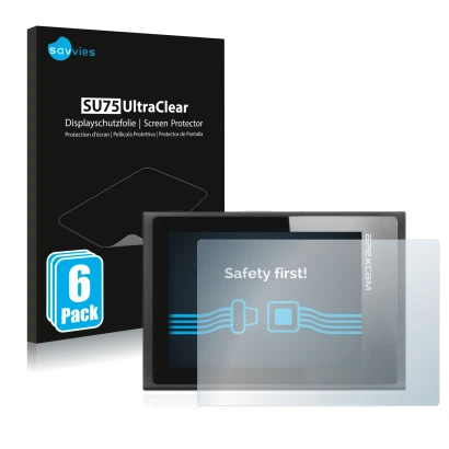 Face avant d’un emballage produit avec le logo de la marque Savvies. À côté, l’appareil Apexcam ‎M80 Air est représenté avec l