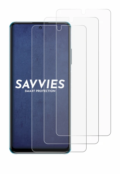 Image de l'appareil ZTE Blade V30 avec une grande variété de protections d'écran.