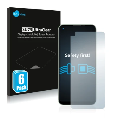 Face avant d’un emballage produit avec le logo de la marque Savvies. À côté, l’appareil Oukitel C21 Pro est représenté avec la