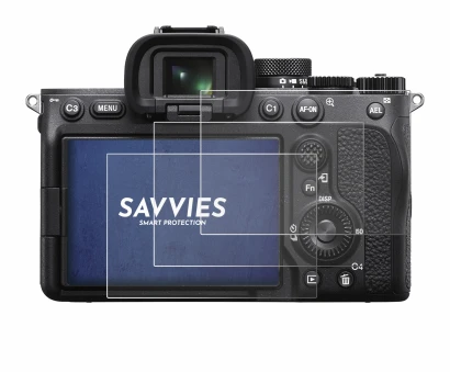 Image de l'appareil Sony Alpha 7 IV avec une grande variété de protections d'écran.
