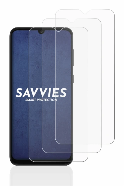 Image de l'appareil Samsung Galaxy A03 avec une grande variété de protections d'écran.