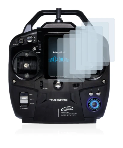 Image de l'appareil Futaba T4GRS avec une grande variété de protections d'écran.