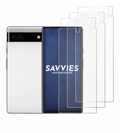 Image de l'appareil Google Pixel 6a (Avant+Caméra) avec une grande variété de protections d'écran.