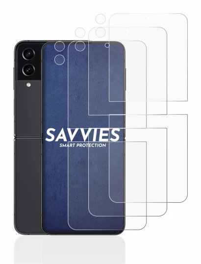 Image de l'appareil Samsung Galaxy Z Flip 4 (Avant+Caméra) avec une grande variété de protections d'écran.