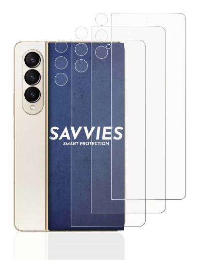 Image de l'appareil Samsung Galaxy Z Fold 4 (Avant+Caméra) avec une grande variété de protections d'écran.