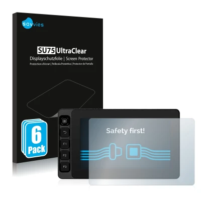 Face avant d’un emballage produit avec le logo de la marque Savvies. À côté, l’appareil SmallHD Ultra 5 est représenté avec la