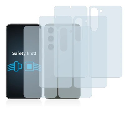 Image de l'appareil Samsung Galaxy S23 Plus (Avant+Arrière) avec une grande variété de protections d'écran.