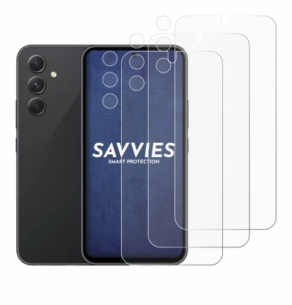 Image de l'appareil Samsung Galaxy A54 5G (Avant+Caméra) avec une grande variété de protections d'écran.
