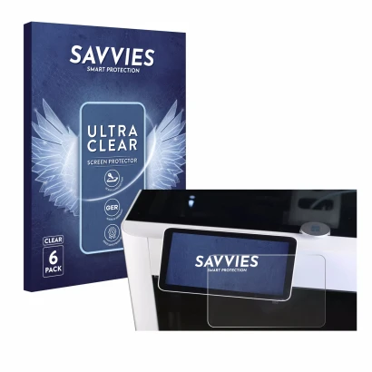 Face avant d’un emballage produit avec le logo de la marque Savvies. À côté, l’appareil Bambu Lab X1-Carbon 3D Printer est rep