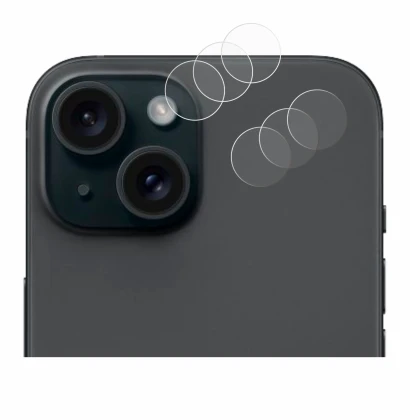 Image de l'appareil Apple iPhone 15 (Caméra UNIQUEMENT) avec une grande variété de protections d'écran.